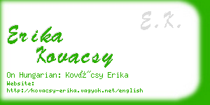 erika kovacsy business card